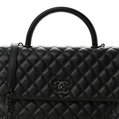 Chanel Caviar Quilted Medium Coco Handle Flap So Black 8 of 10
