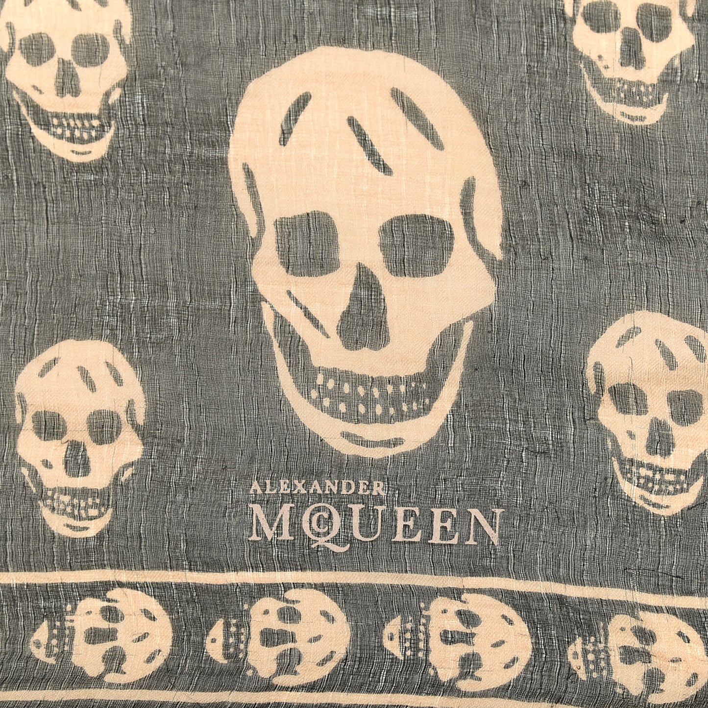 Silk Chiffon Skull Scarf Black Blush