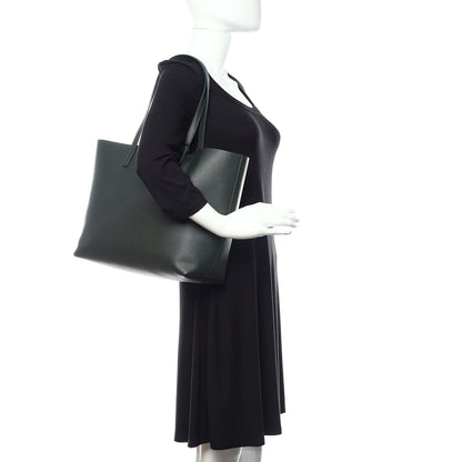 Saint Laurent Calfskin Large Shopping Tote Dark Green 3 of 11
