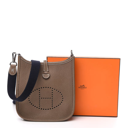 Hermes Taurillon Clemence Amazone Evelyne TPM Etoupe Bleu Indigo 11 of 11