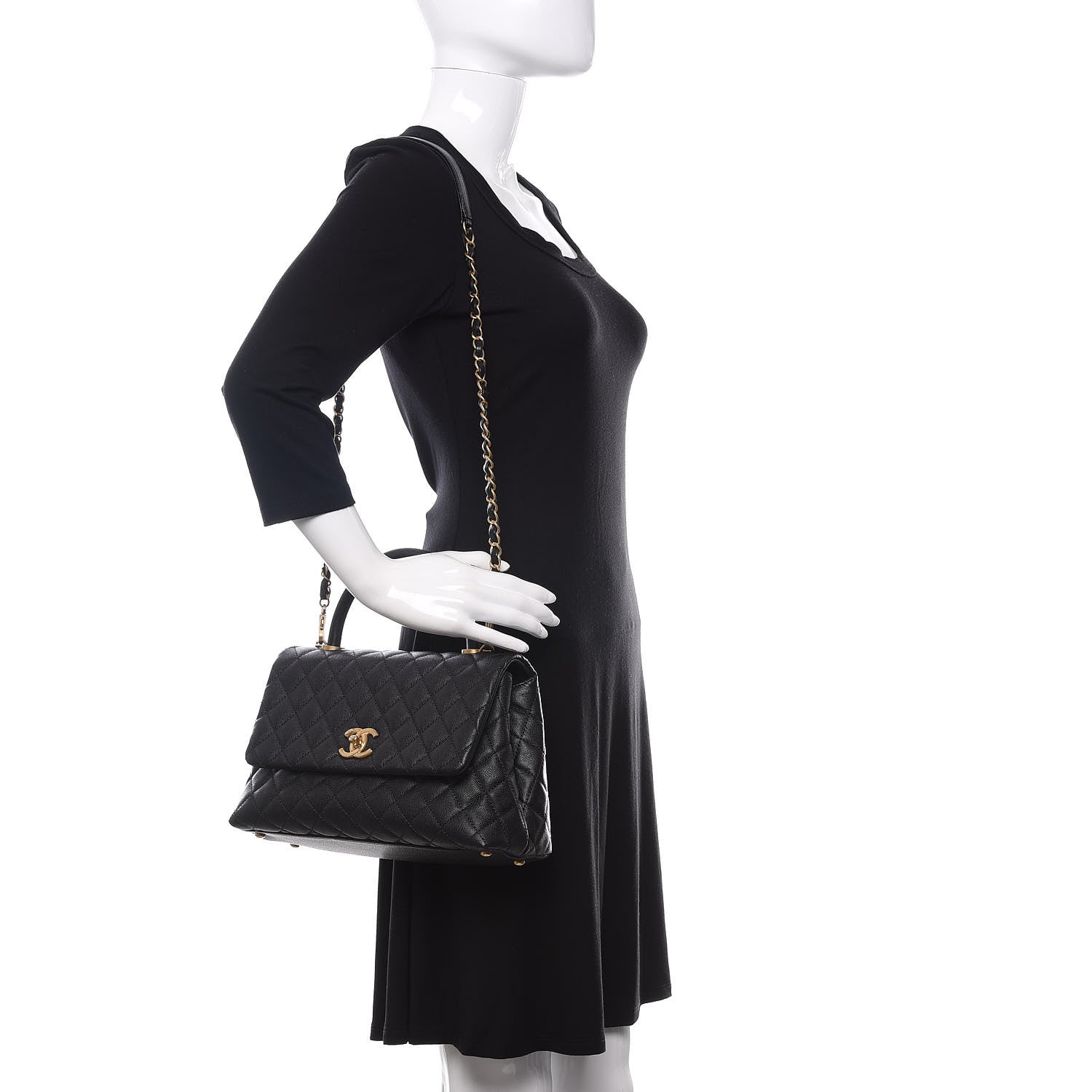 Chanel Caviar Quilted Small Coco Handle Flap Black 2 of 11