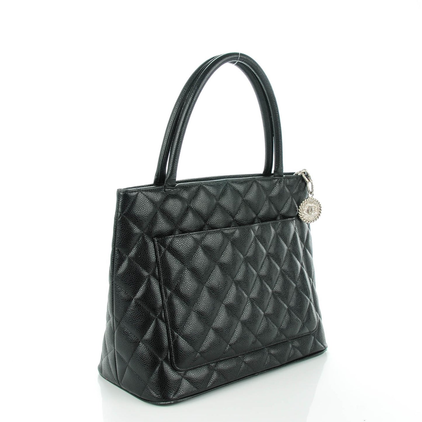 Caviar Quilted Medallion Tote Black