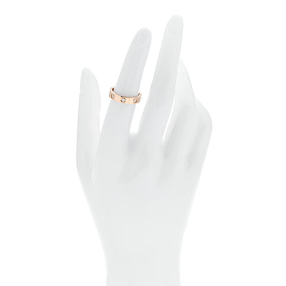 Cartier 18K Pink Gold 8 Diamond 4mm LOVE Wedding Band Ring 51 5.75 2 of 5