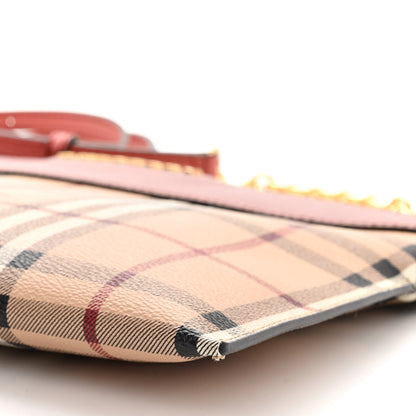Burberry Haymarket Check Peyton Crossbody Clutch Bag Dusty Pink 11 of 11