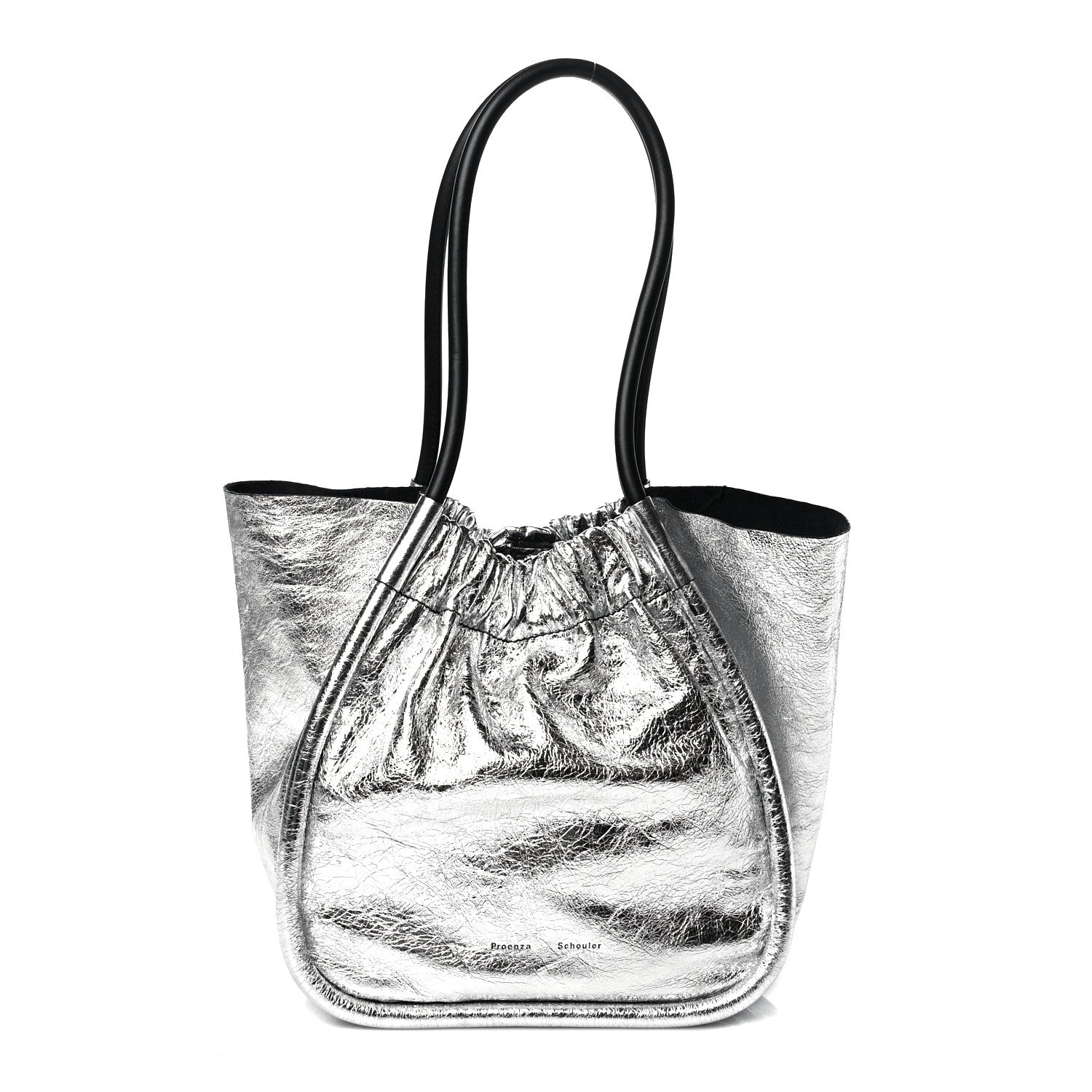 Proenza Schouler Metallic Calfskin Large Ruched Tote Silver 2 of 10