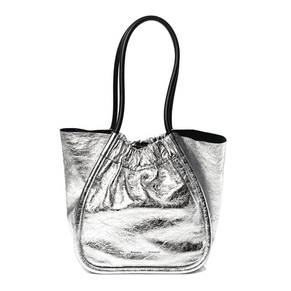 Proenza Schouler Metallic Calfskin Large Ruched Tote Silver 2 of 10