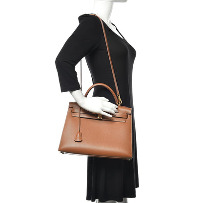 Hermes Courchevel Kelly Sellier 32 Gold 2 of 34