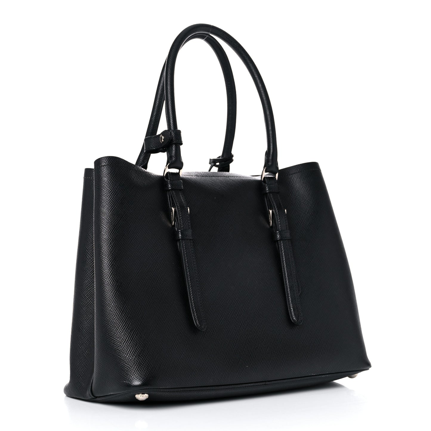 Saffiano Cuir Medium Double Handle Tote Black
