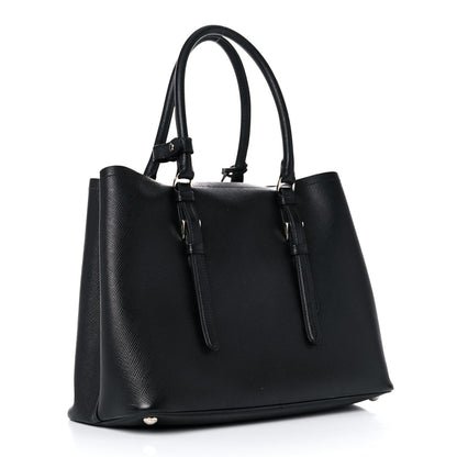 Prada Saffiano Cuir Medium Double Handle Tote Black 3 of 25