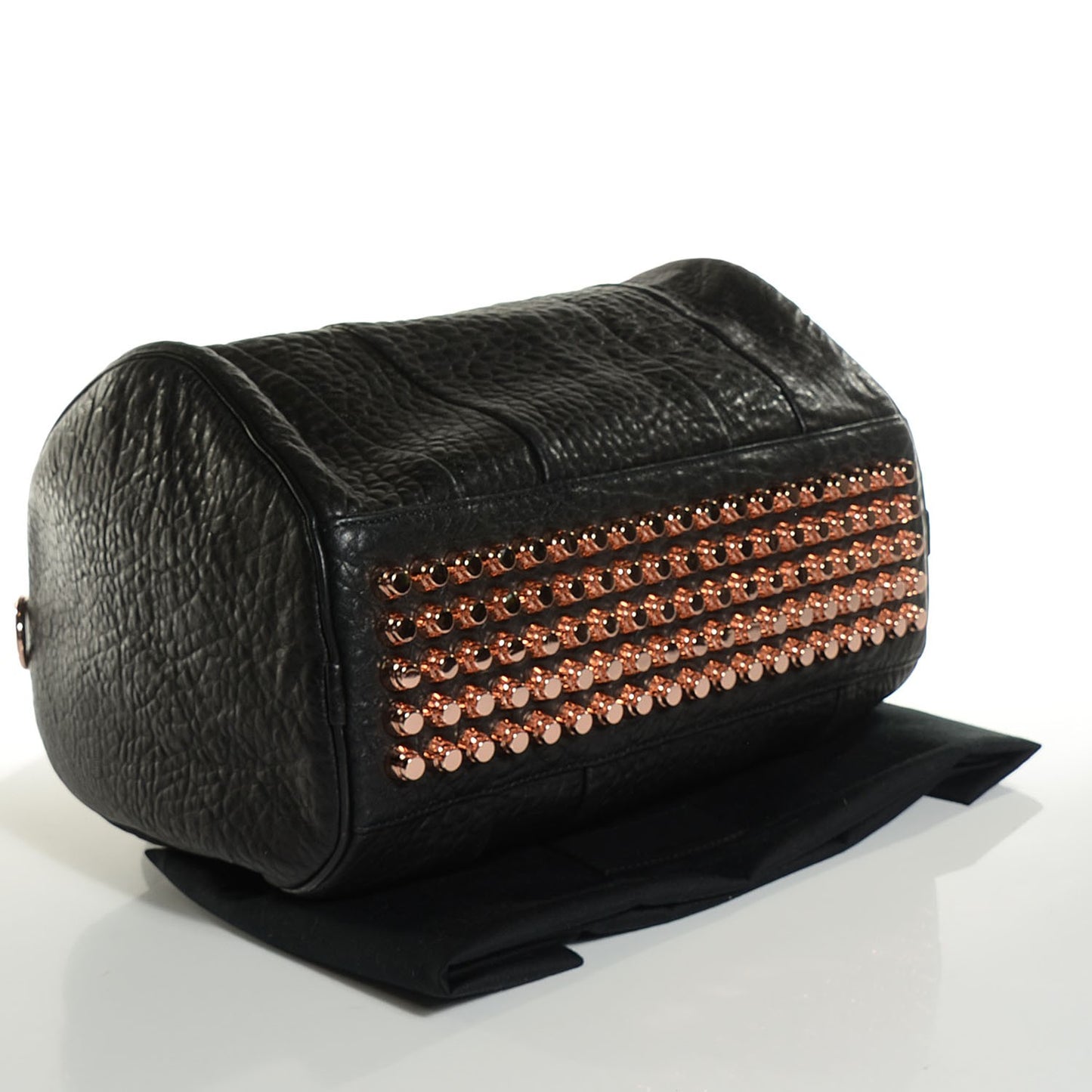 Pebbled Lambskin Rocco Black with Rose Gold Hardware