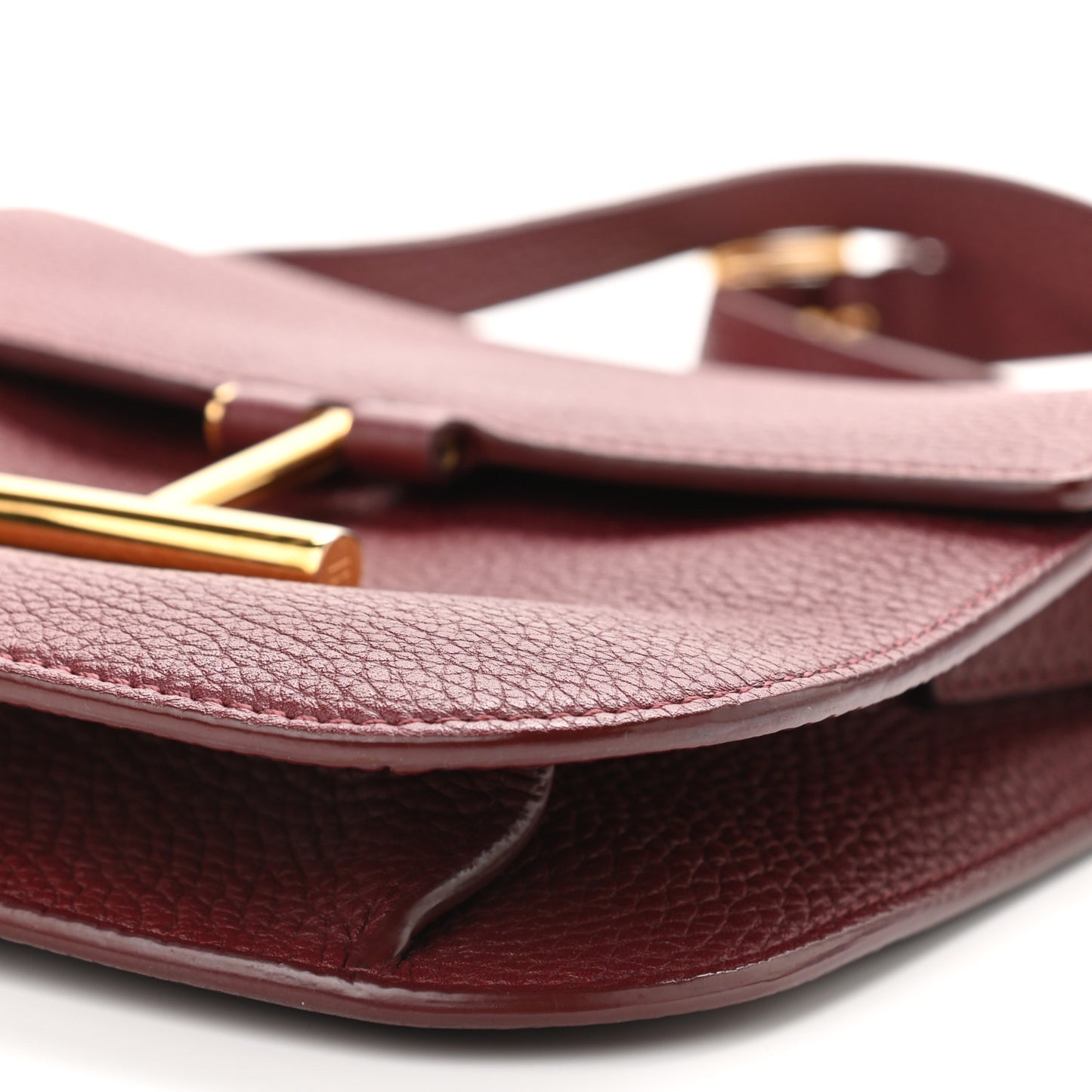 Calfskin Small T Clasp Tara Crossbody Bag Cabernet