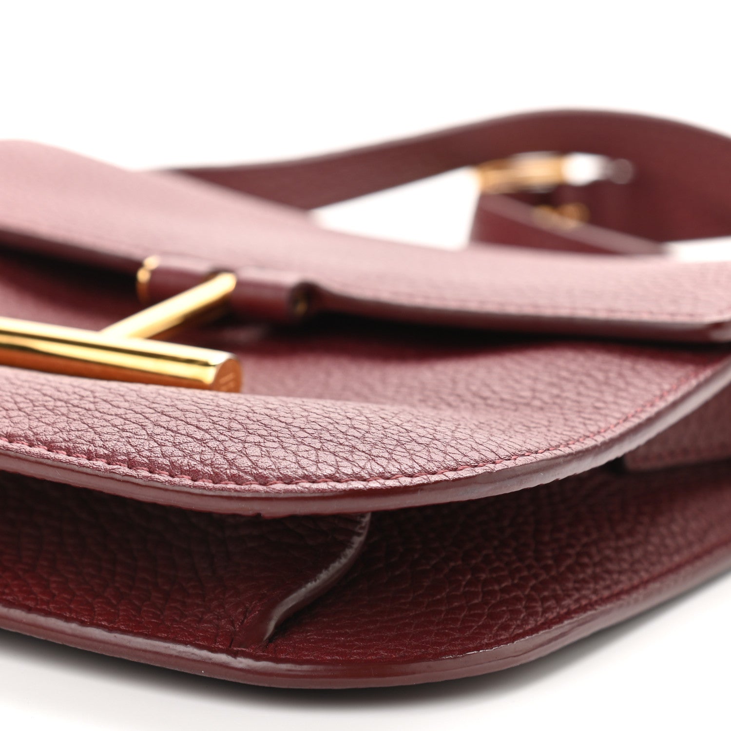 Tom Ford Calfskin Small T Clasp Tara Crossbody Bag Cabernet 9 of 10