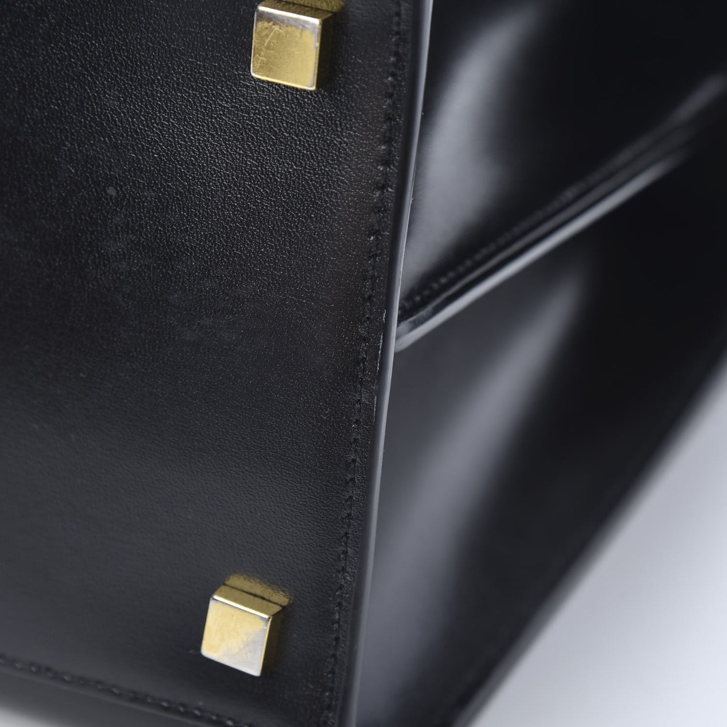 Shiny Calfskin Medium Uptown Tote Black