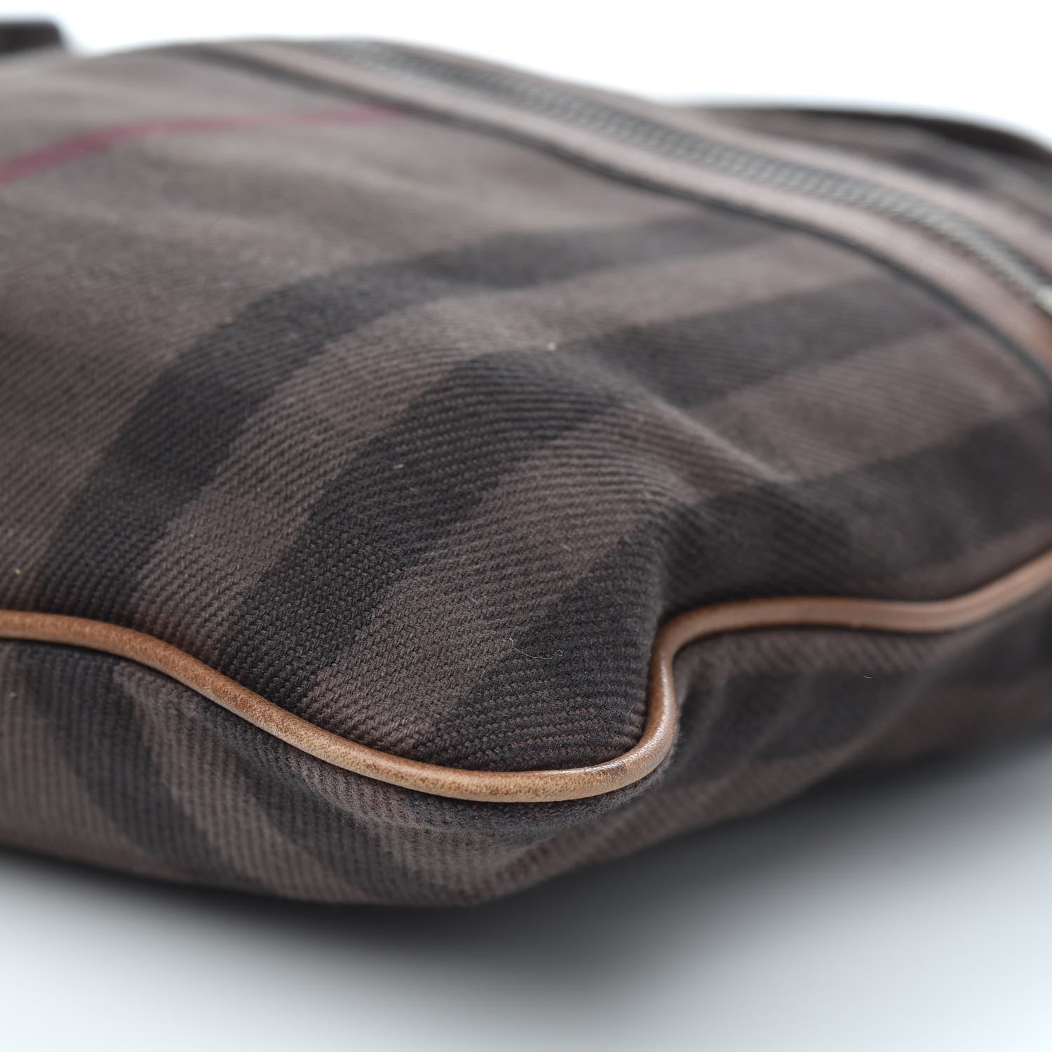 Burberry Overdyed Canvas House Check Flat Crossbody Messenger Bag Dark Brown 9 of 11