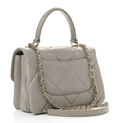 Chanel Lambskin Quilted Small Trendy CC Top Handle Flap Grey 3 of 10