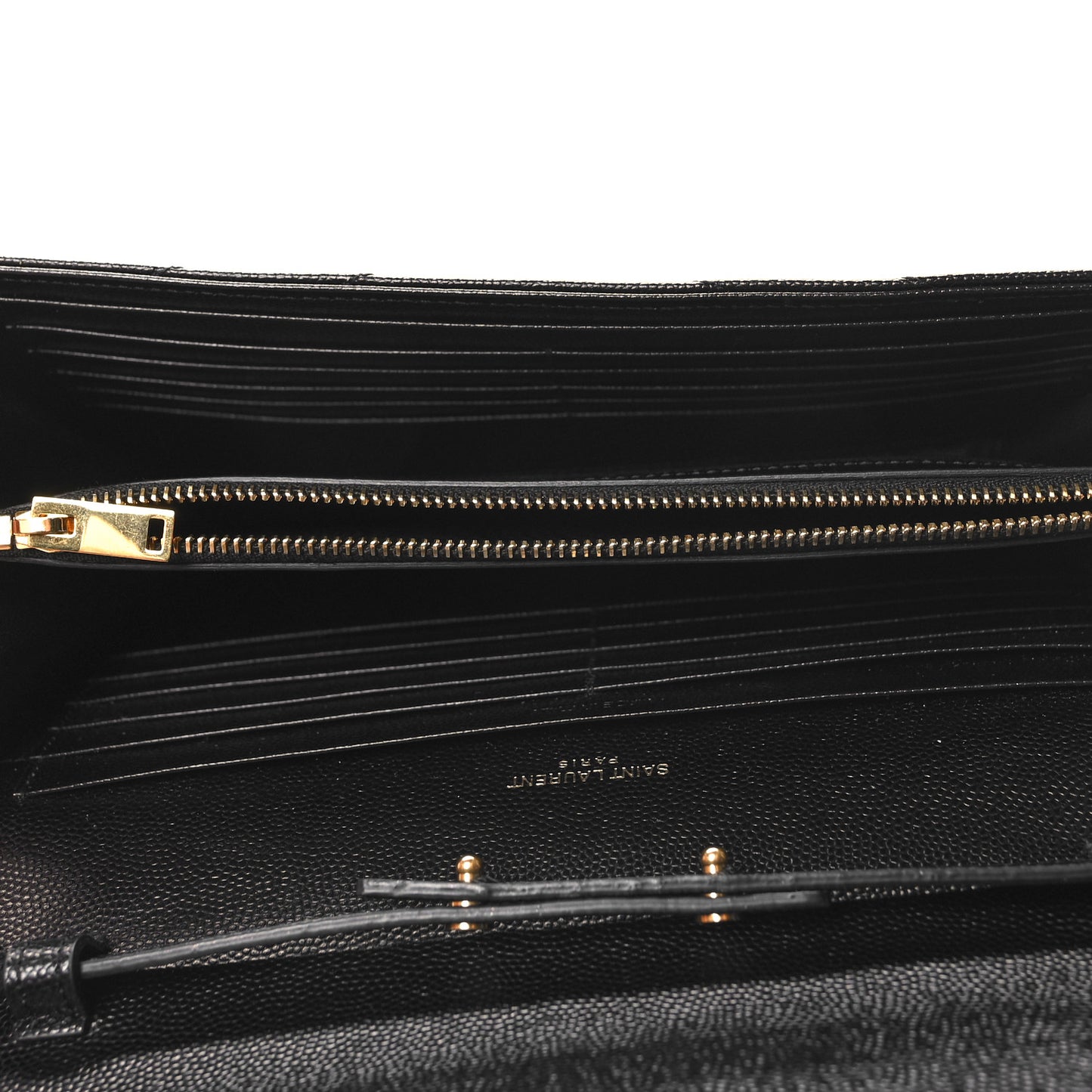 Grain De Poudre Matelasse Chevron Monogram Chain Wallet Black