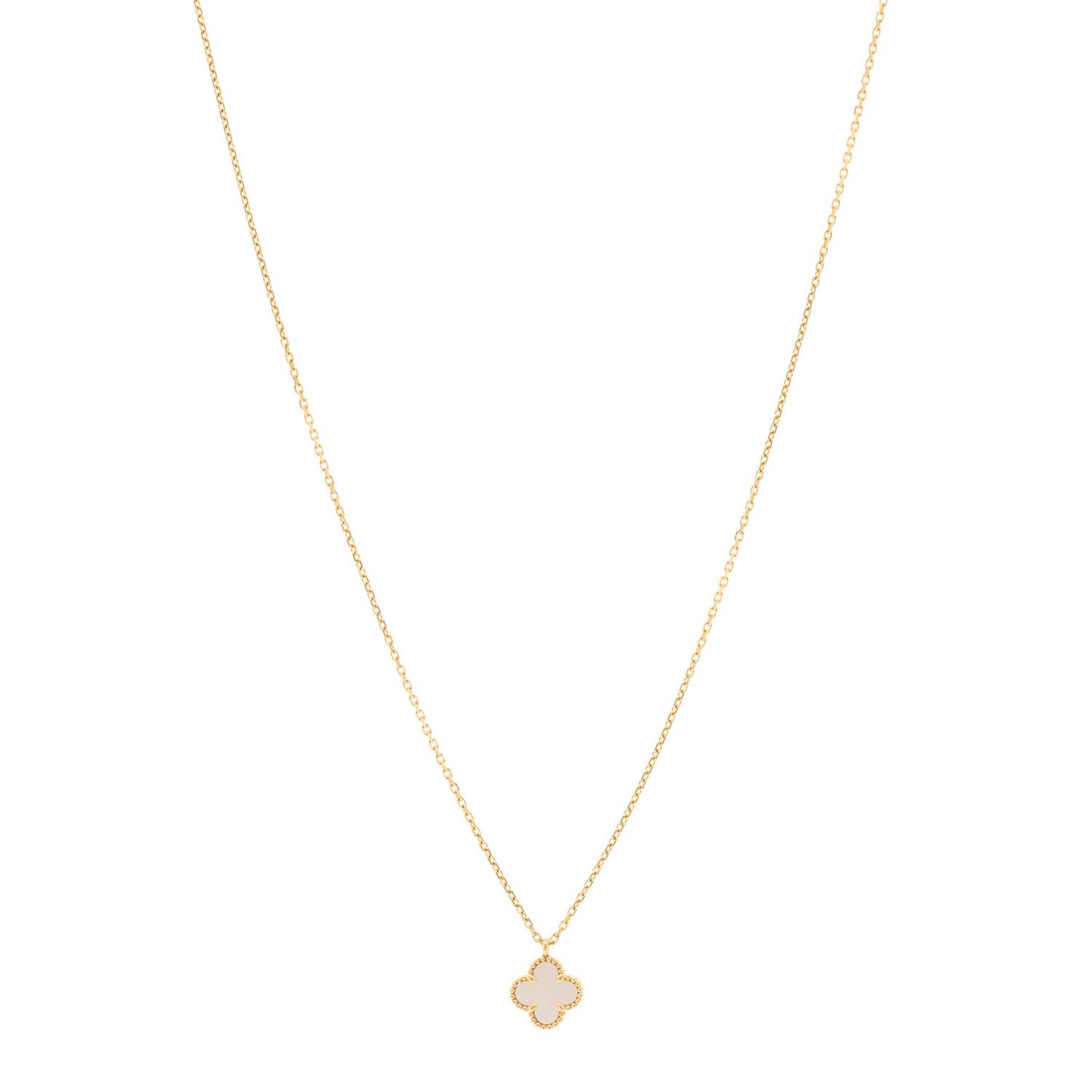 18K Yellow Gold Mother of Pearl Sweet Alhambra Pendant Necklace