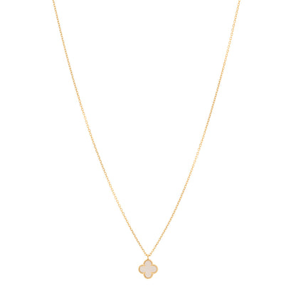 Van Cleef & Arpels 18K Yellow Gold Mother of Pearl Sweet Alhambra Pendant Necklace 1 of 5