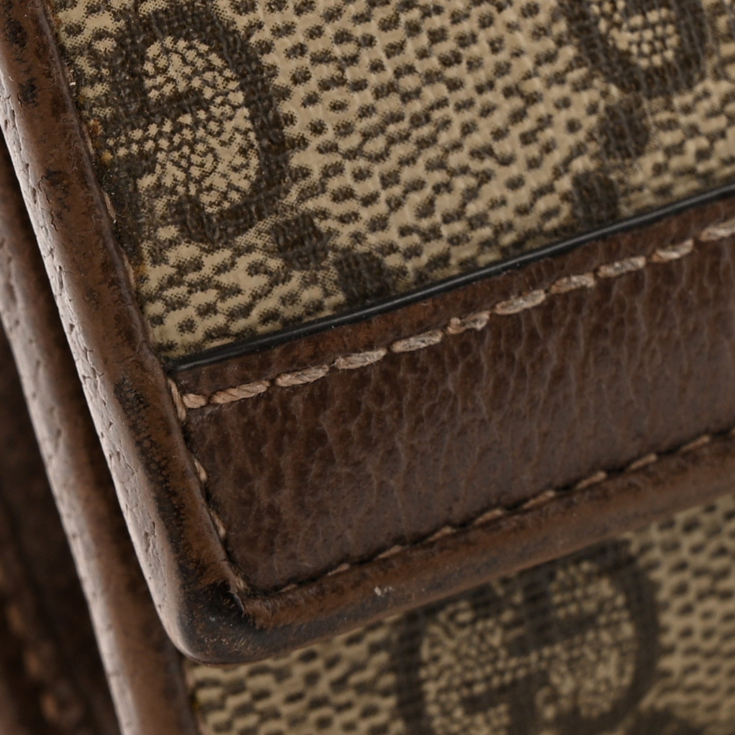 GG Supreme Monogram Web Ophidia Wallet On Chain Brown