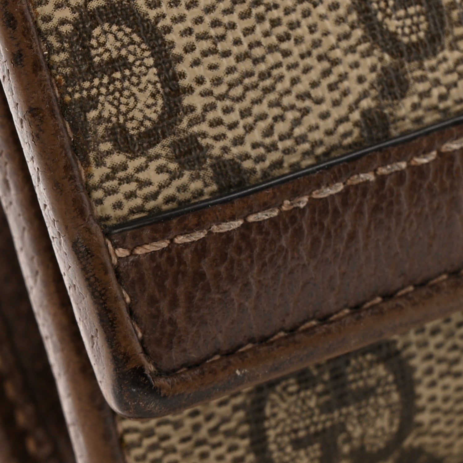 Gucci GG Supreme Monogram Web Ophidia Wallet On Chain Brown 12 of 14