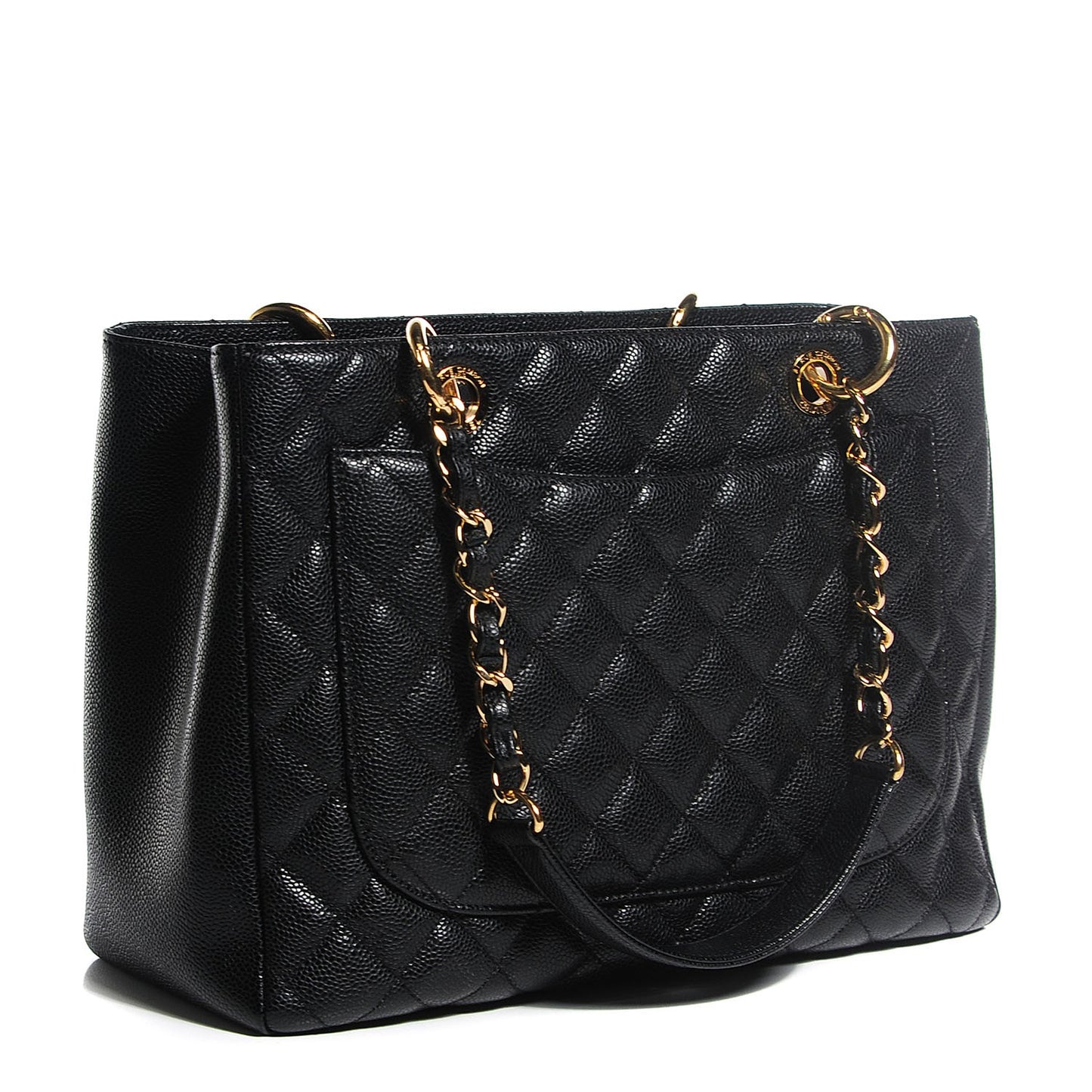 Caviar Quilted Grand Shopping Tote GST Black