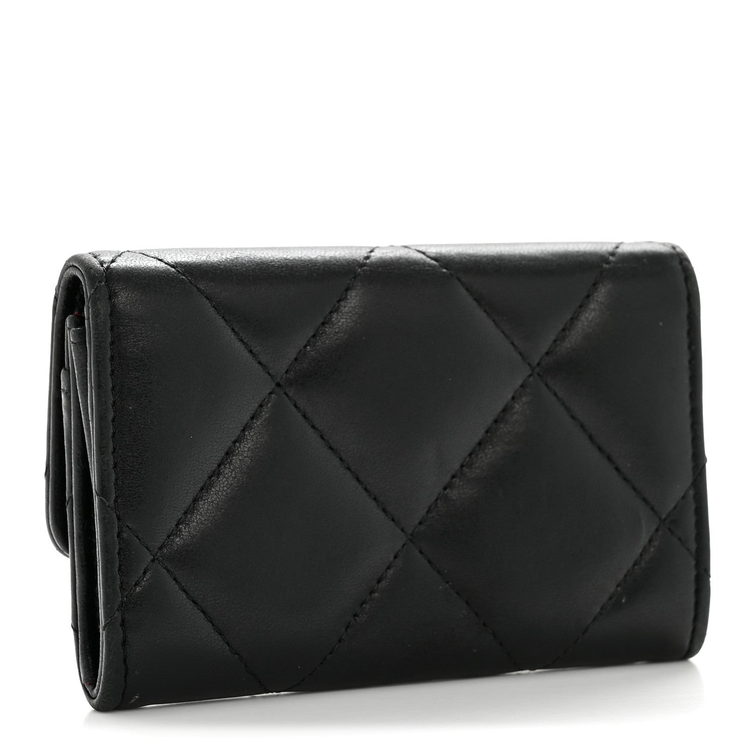 Chanel Lambskin Quilted Chanel 19 Flap Card Holder Black 1866780