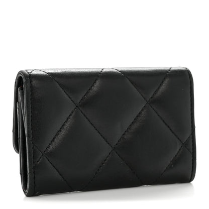 Chanel Lambskin Quilted Chanel 19 Flap Card Holder Black 3 of 11