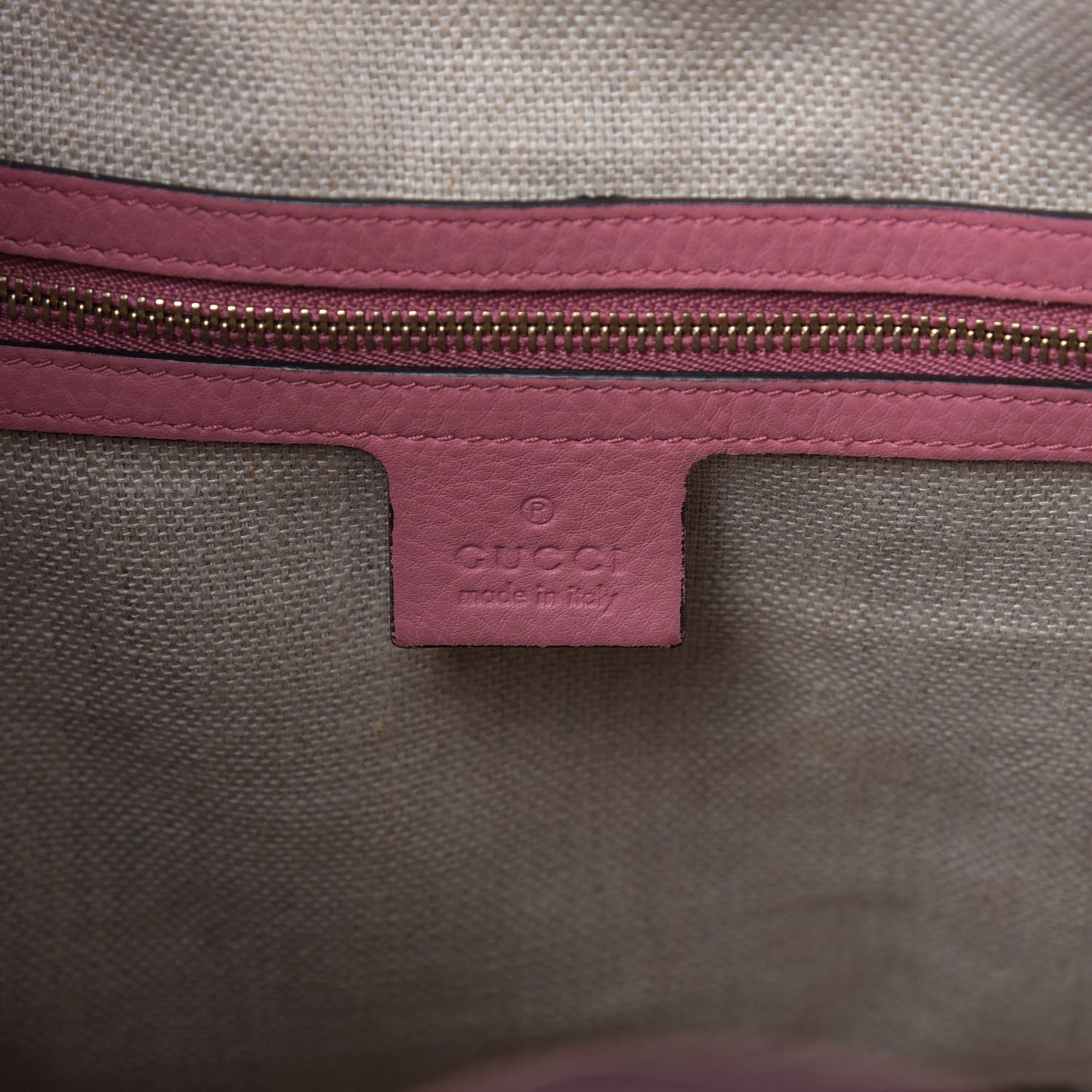 GG Monogram Calfskin Bucket Bag Pink