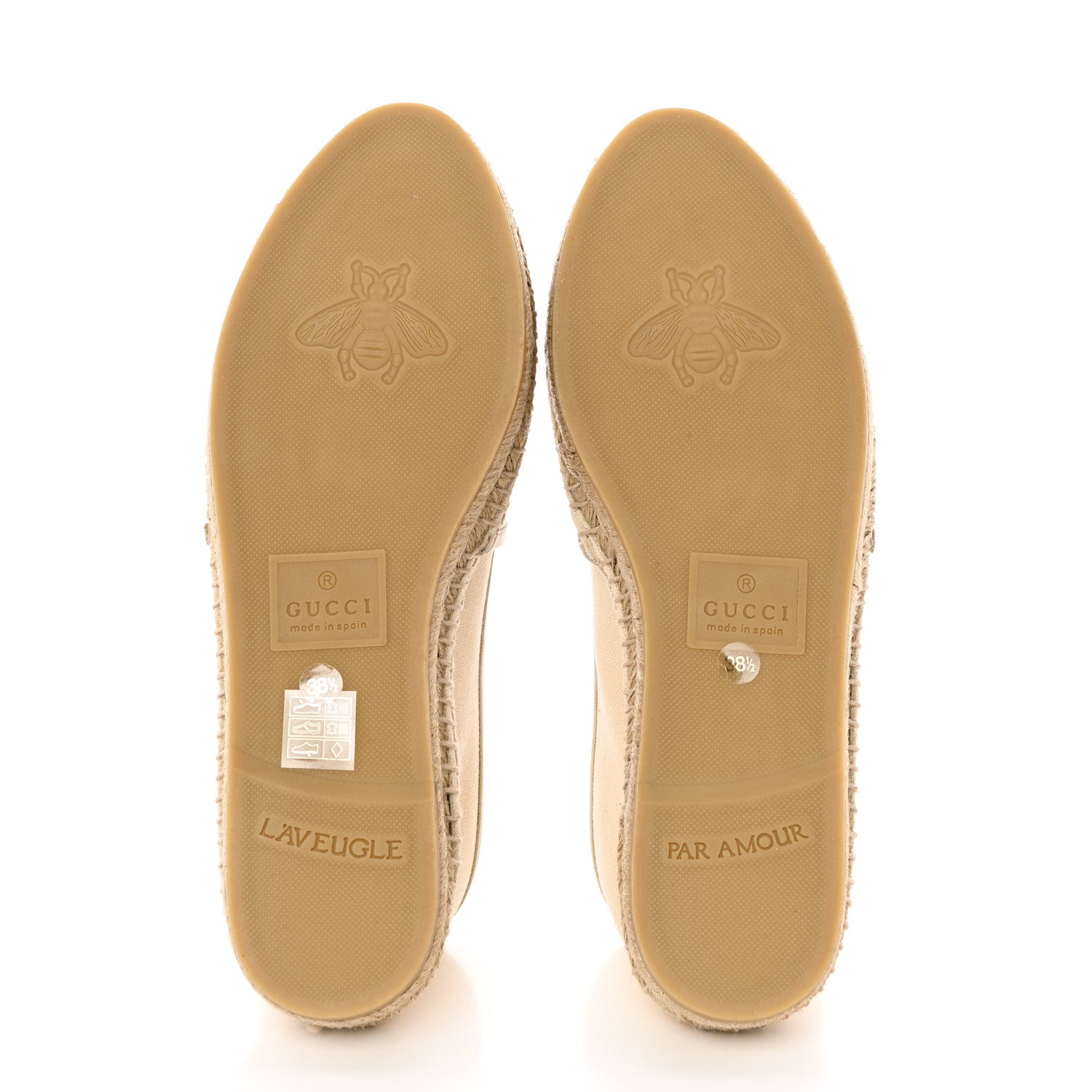 Gucci Canvas Logo Espadrilles 38.5 Greggio White 5 of 9
