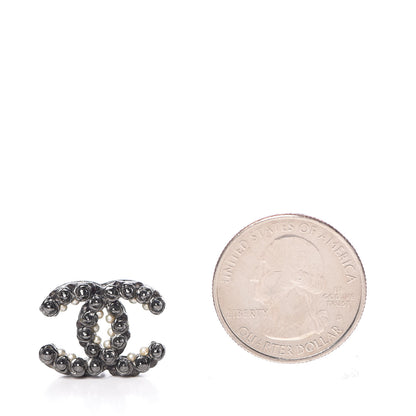 Chanel Pearl CC Earrings Ruthenium 2 of 5