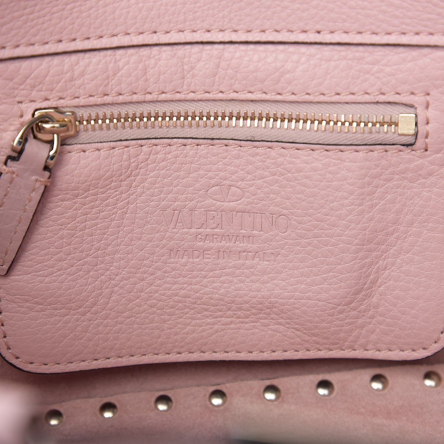 Valentino Garavani Pebbled Calfskin Mini Rockstud Tote Water Rose 5 of 8