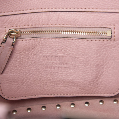 Valentino Garavani Pebbled Calfskin Mini Rockstud Tote Water Rose 5 of 8