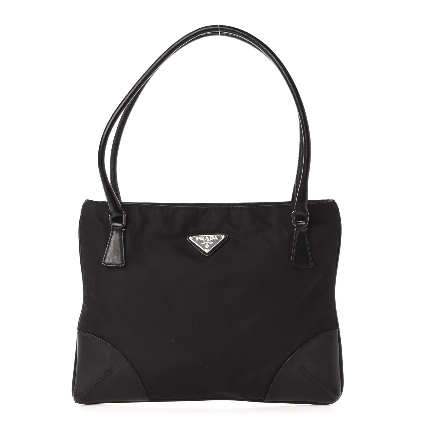 Tessuto Nylon Soft Calf Shoulder Bag Black