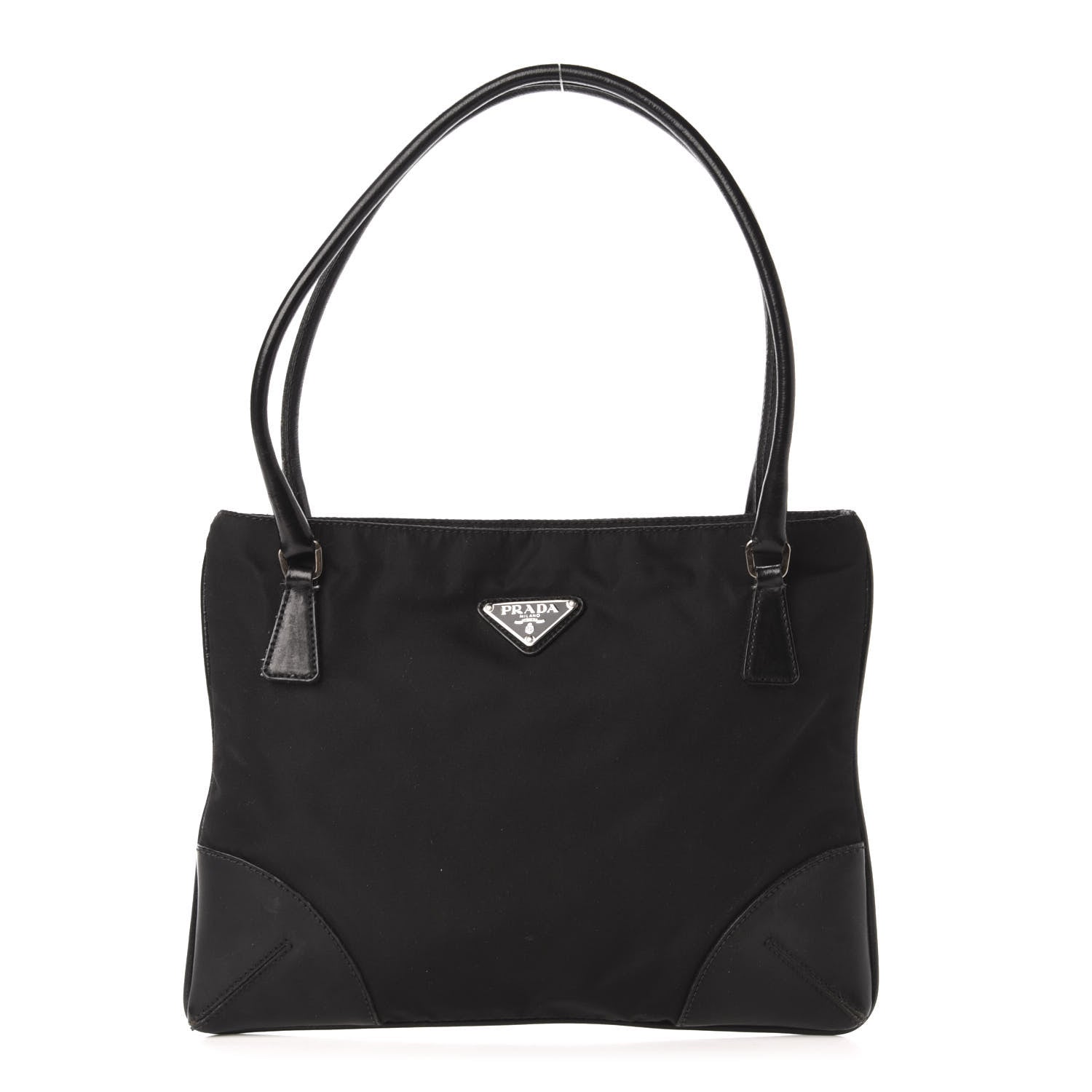 Prada Tessuto Nylon Soft Calf Shoulder Bag Black 1 of 12