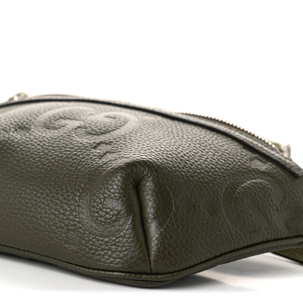 Gucci Piuma Calfskin Jumbo GG Embossed Small Belt Bag Dark Green 10 of 10
