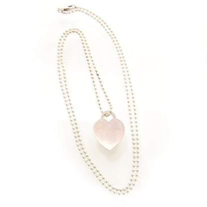 Tiffany Sterling Silver Long Return to Tiffany Heart Pendant Necklace 2 of 6