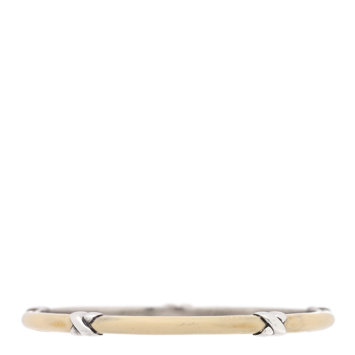 Tiffany Sterling Silver Enamel Signature X Bangle Bracelet White 2 of 4