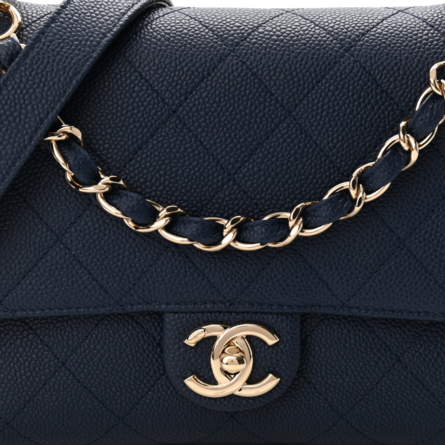Chanel Caviar Quilted City Walk Flap Navy Blue 8 of 11