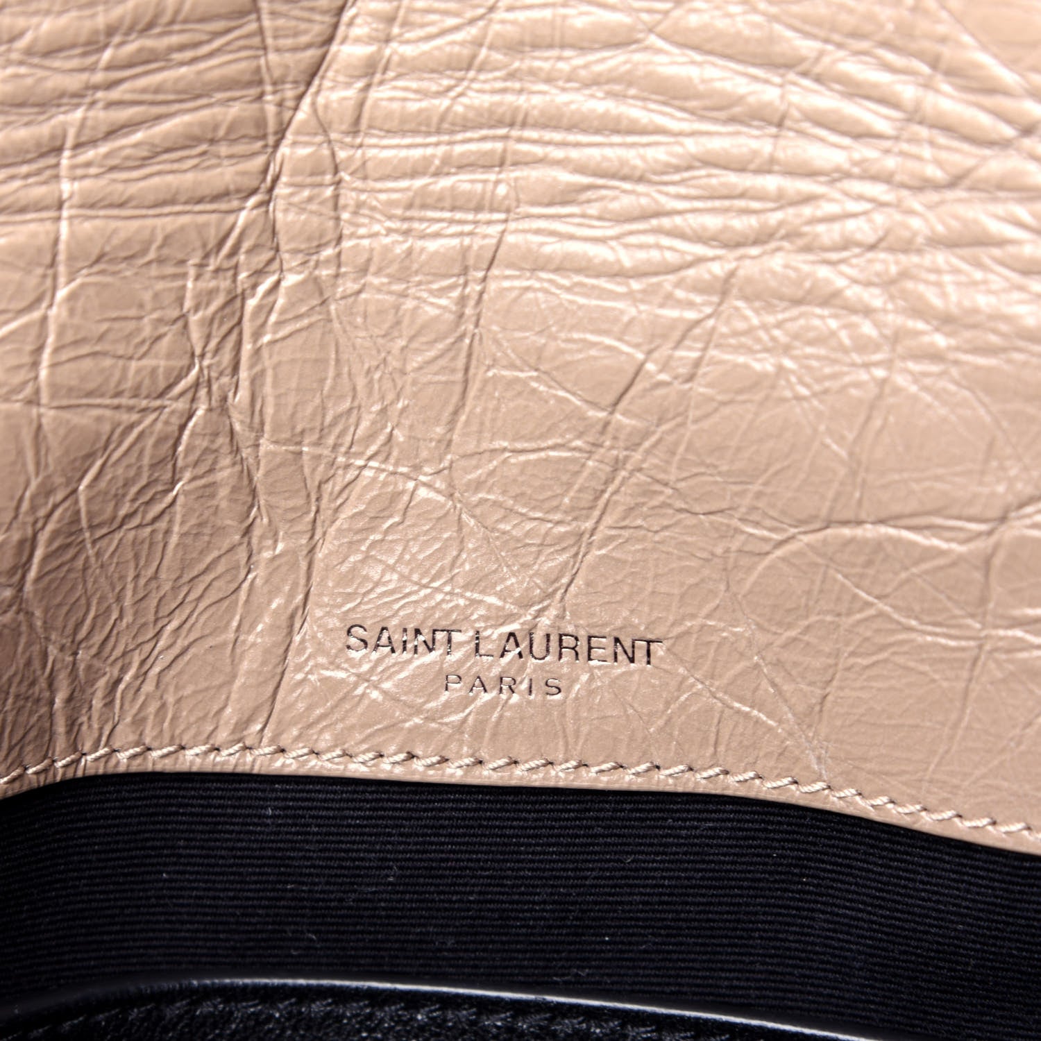 Saint Laurent Crinkled Calfskin Matelasse Monogram Baby Niki Chain Satchel Light Taupe 8 of 13