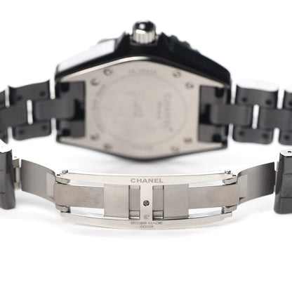 Chanel Stainless Steel Ceramic Diamond Pave Bezel 33mm J12 Quartz Watch Black 5 of 5