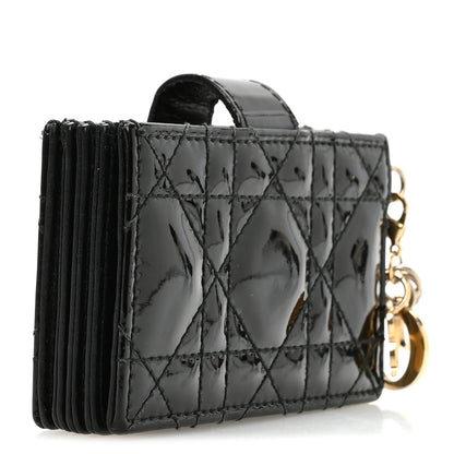 Christian Dior Patent Cannage Lady Dior 5-Gusset Card Holder Black 3 of 7