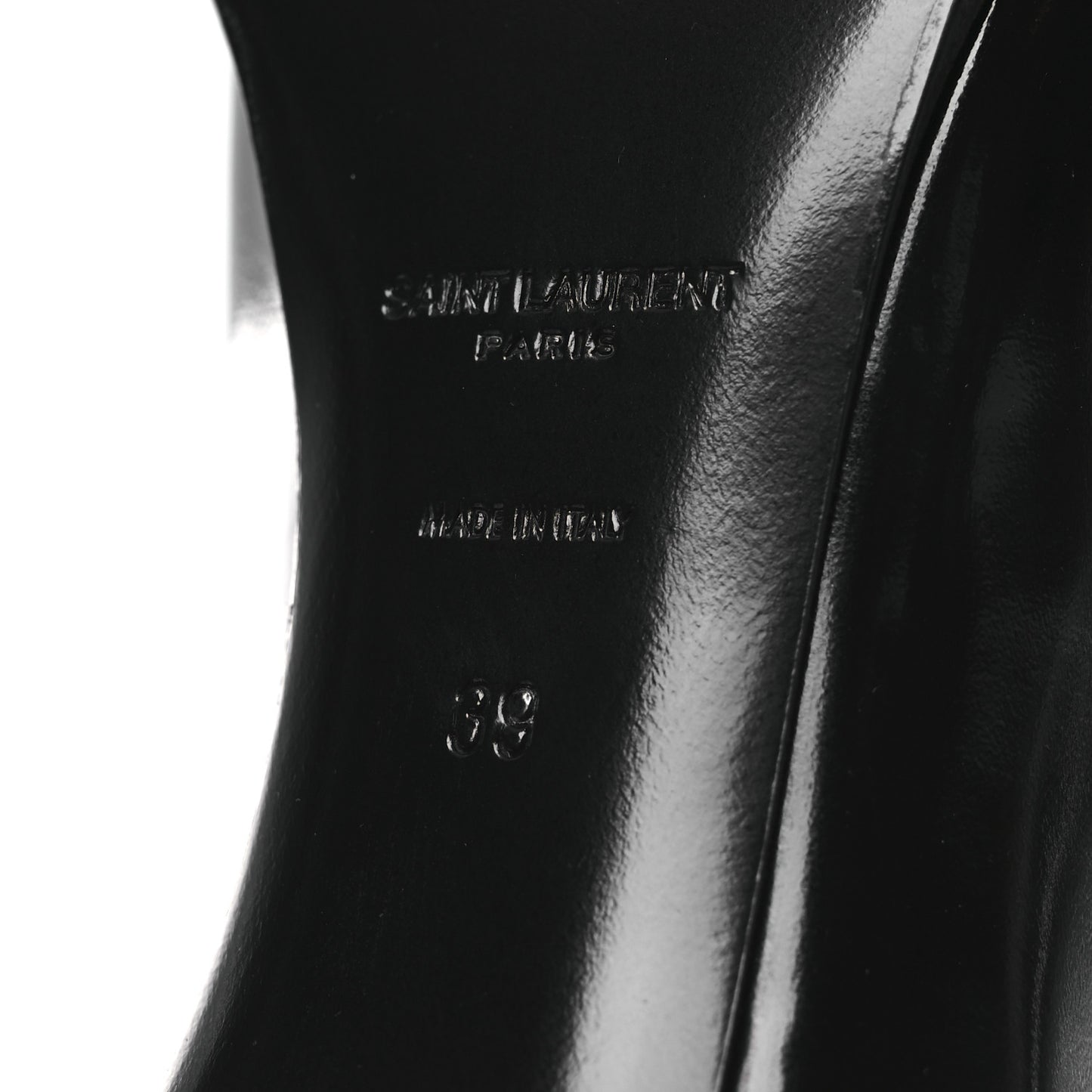 Patent Calfskin Diane 100 Boots 39 Black
