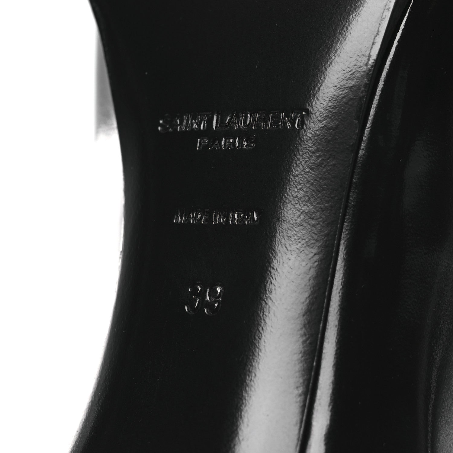 Saint Laurent Patent Calfskin Diane 100 Boots 39 Black 8 of 10