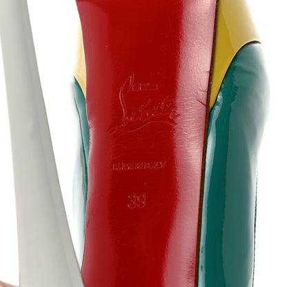Christian Louboutin Patent Lady Peep Sling 150 Pumps 39 Jade Mimosa 6 of 11