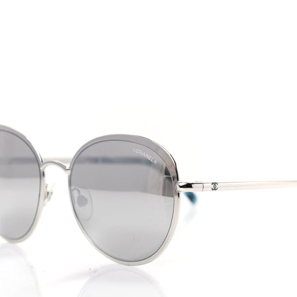 Chanel Metal Spring Round Sunglasses 4206 Silver 7 of 8