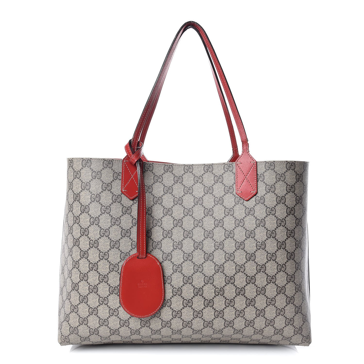 Gucci GG Supreme Monogram Medium Reversible Tote Beige Red 3 of 25