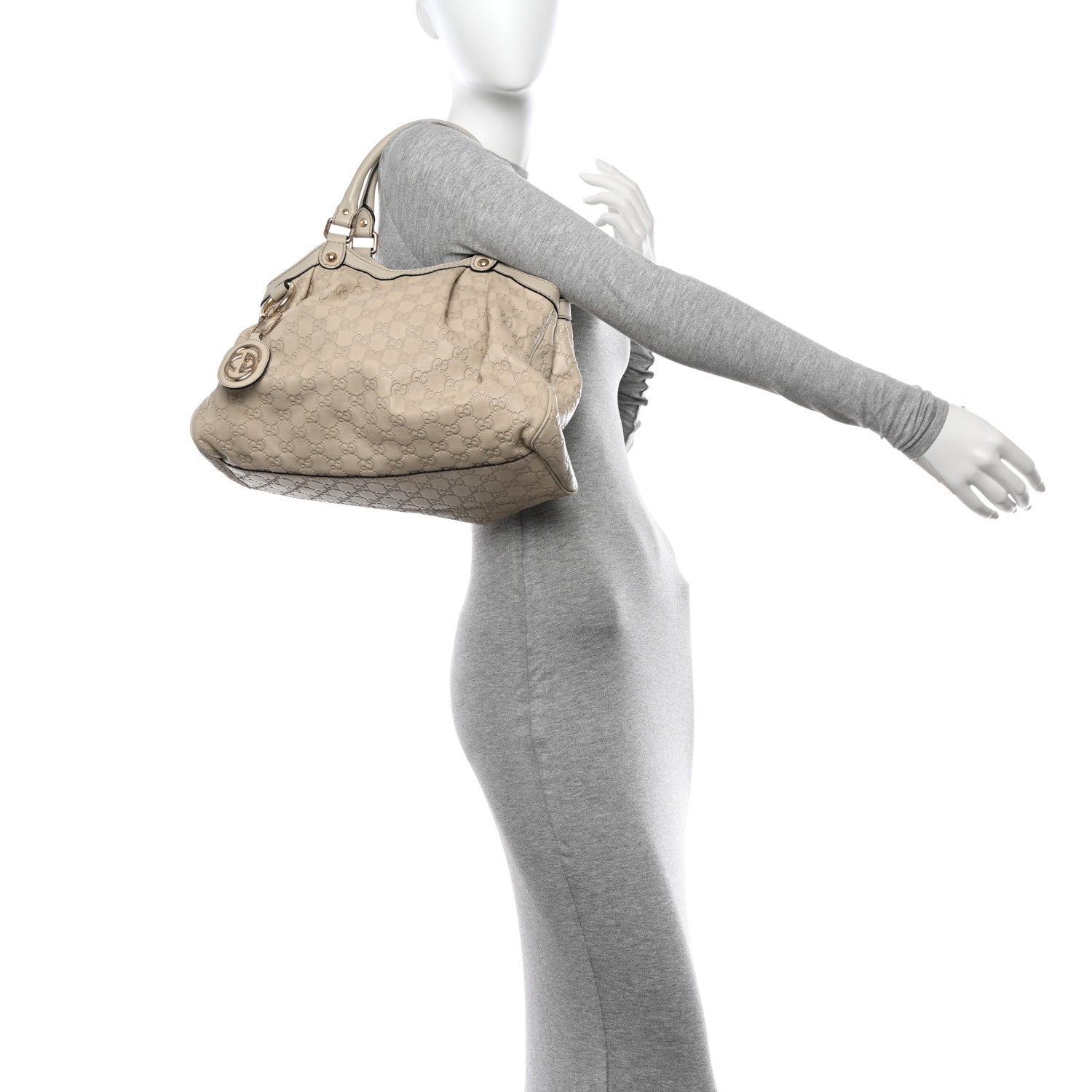 Gucci Guccissima Medium Sukey Tote Mystic White 2 of 11