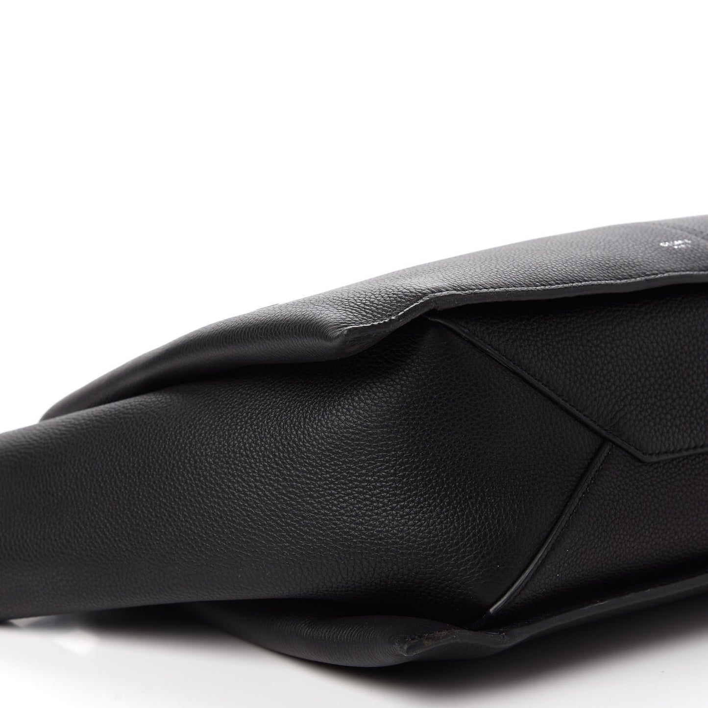 Baby Grained Calfskin Small Tri-Fold Bag Black