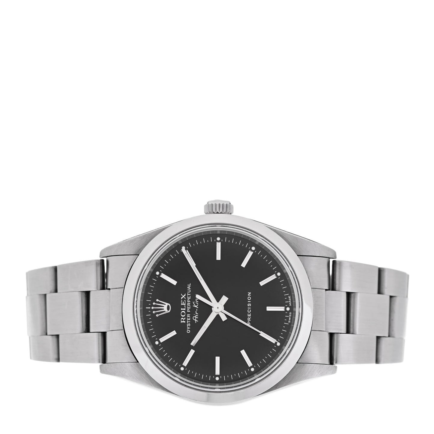 Stainless Steel 34mm Air-King Oyster Perpetual Precision Watch Black 14000