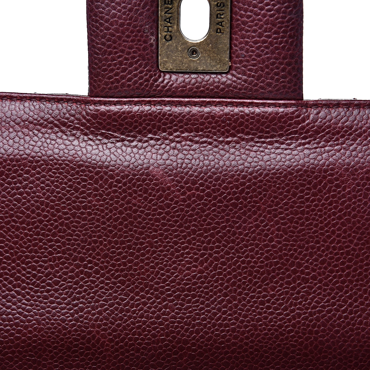 Caviar Quilted Large Retro Class Flap Burgundy